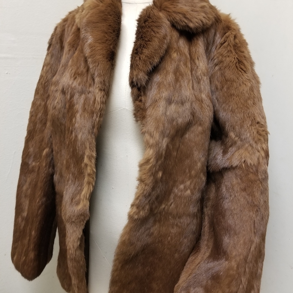 Womens Rabbit Hair Coat - Picture 3 of 3